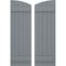 Ekena Millwork Americraft 5-Board (2 Batten) Wood Joined Board-n-Batten Shutters w/Ellipt Top, ARW101BE518X77CHH, PR ARW101BE518X77CHH - alternate 1